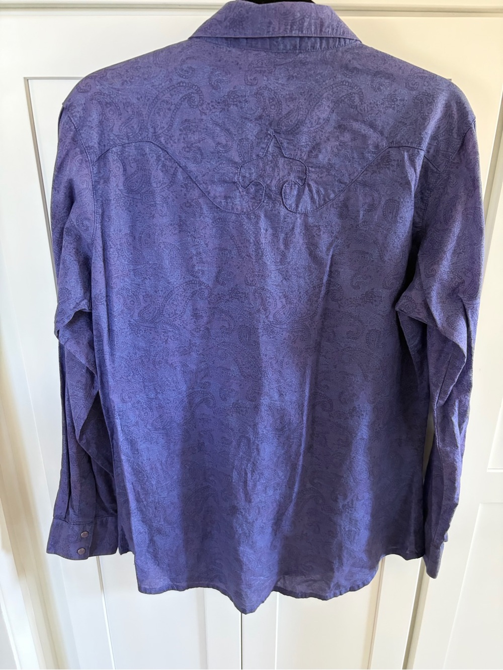 Wrangler Purple Western Pearl Snap Front Button Down Shirt Women Yoke - Picture 3 of 7